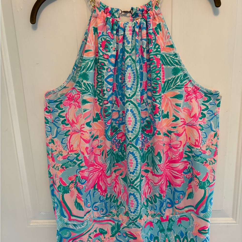 Lilly Pulitzer Pink and Blue Floral Tank Top NWOT